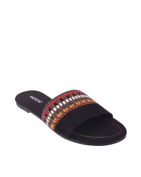 Buy Black Flip Flop Slippers for Women by Mochi Online Ajio