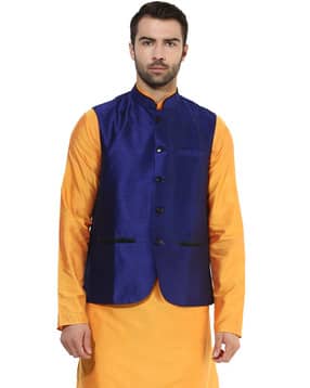 kisah Solid Nehru Jacket-picture-33