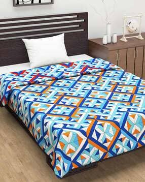 divine casa Microfiber Polyester Reversible 120 GSM Geometric Print Single Bed AC Dohar Quilt Blanket-picture-35