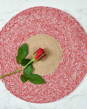lavichitra Pack of 5 Braided Cotton Placemats 35 Cm Round-picture-3