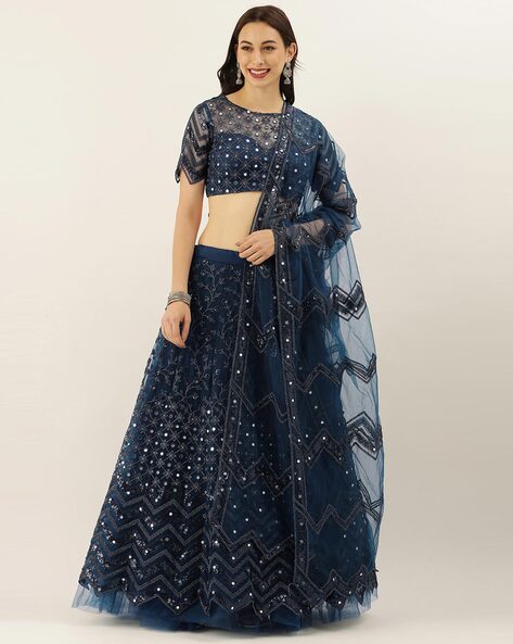 Embellished Lehenga Choli Set with Dupatta