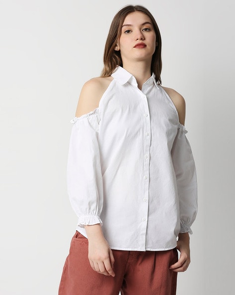 Cold shoulder shirts best sale