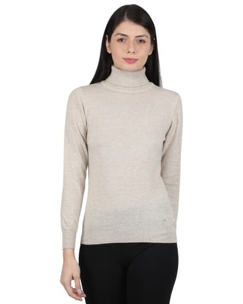 Monte Carlo Long Turtle Neck Sweater Buy Beige Sweaters Cardigans