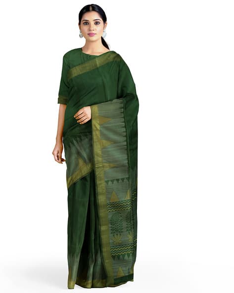 Buy Olive Green Sarees for Women by POTHYS Online