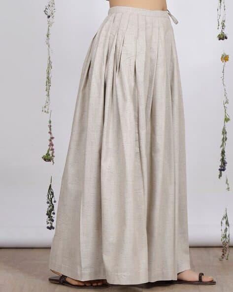 Women Straight Skirt with Insert Drawstring