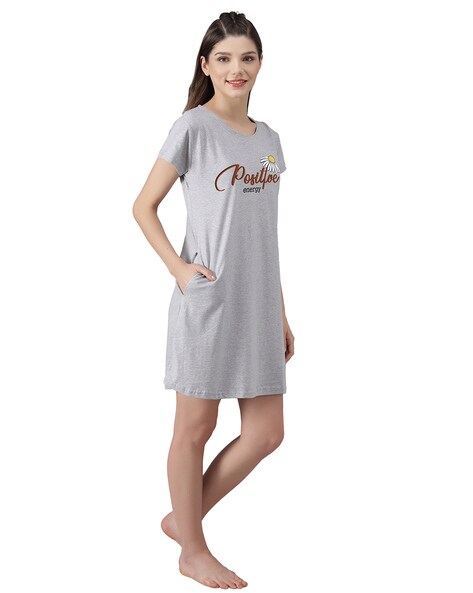 Buy Grey Nightshirts Nighties for Women by FFLIRTYGO Online Ajio