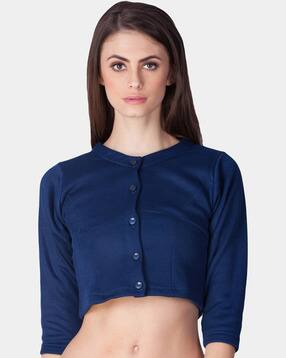 Solid Button Closure Thermal Top-image-42