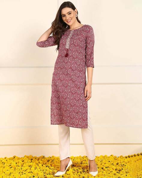 Buy Maroon Kurtas for Women by AHIKA Online Ajio