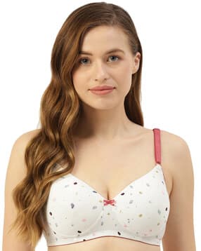 leading lady Micro Print Lightly-Padded T-shirt Bra-picture-16