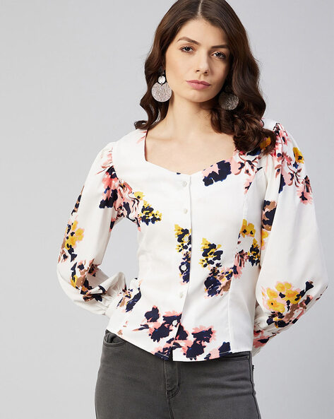 White floral shirt womens new arrivals