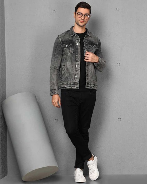 Jeans grey jacket hotsell