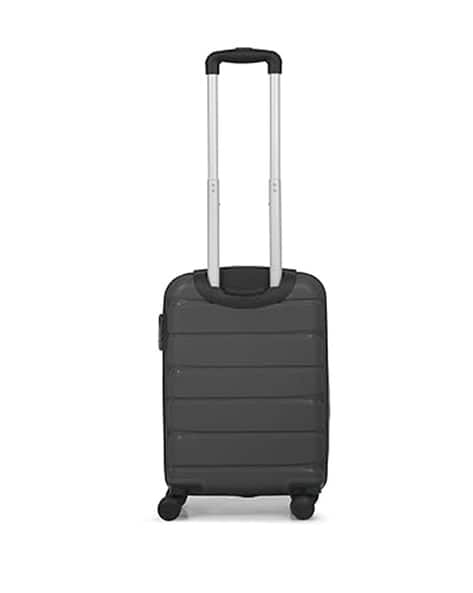 TEAKWOOD LEATHERS Unisex Grey Polypropylene Hard Sided Suitcase Trolley Bag For Travel - Cabin