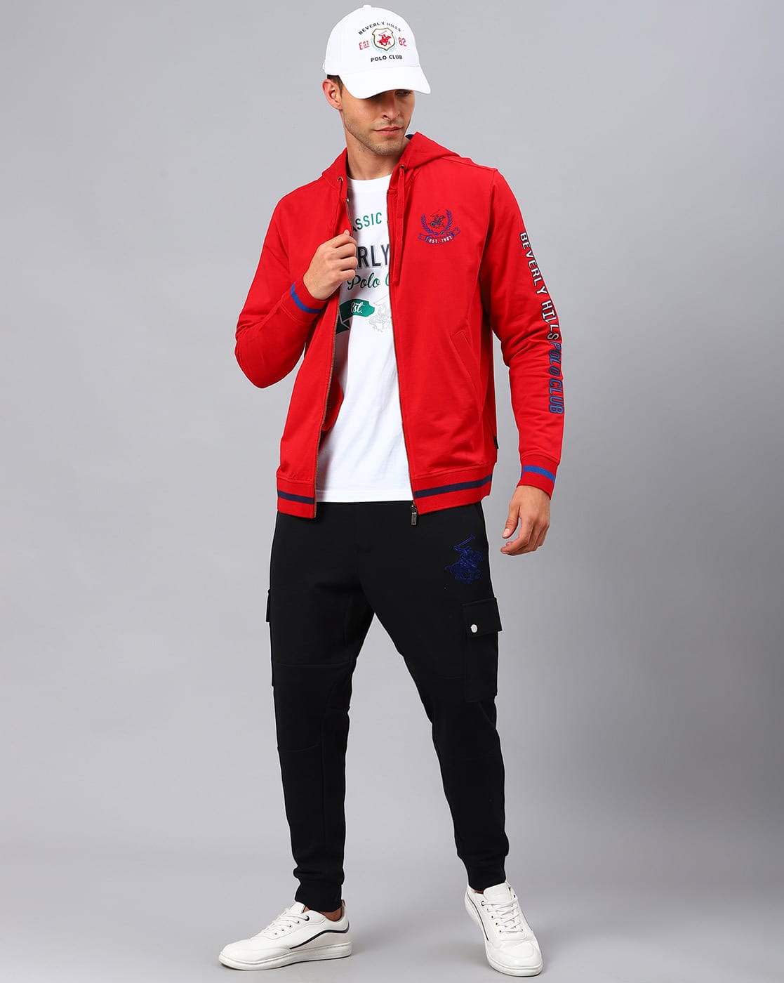 Buy Red Sweatshirt Hoodies for Men by Beverly Hills Polo Club