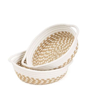 textile and beyond Pack of 2 Woven Cotton Multipurpose Basket -picture-32