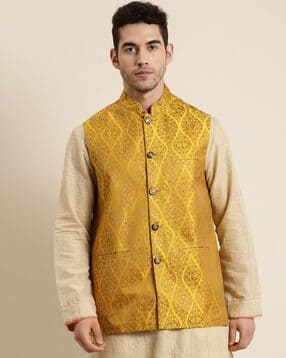 Self-Design Nehru jacket with Welt-Pockets-image-15
