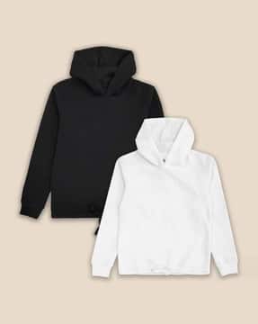 Buy White Black Sweatshirts Hoodie for Girls by KIDSVILLE