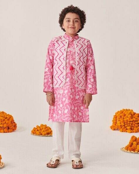 Pspeaches Boys Embroidered Kurta Pyjamas Set