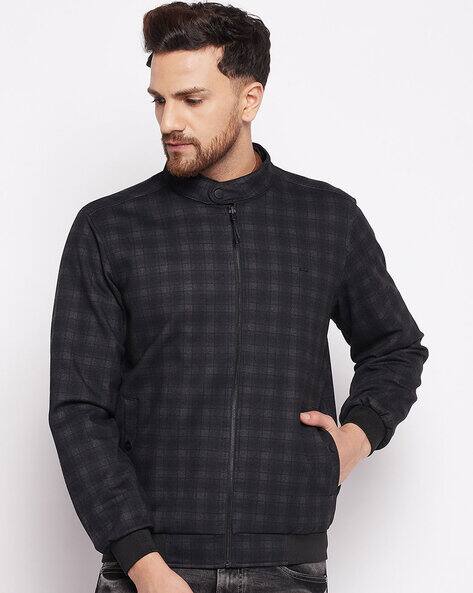 ジャケット・アウター UNUSED block check jacket size 2 Buy Black Jackets & Coats for Men by OKANE Online | Ajio.com