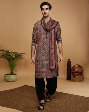 Men Geometric Georgette Regular Long Stole-image-32
