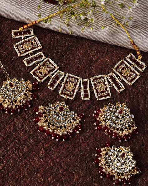 Sohi Stone-Studded Multi-Piece Jewellery Set