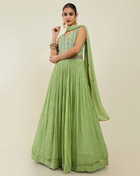 green emerald velvet dress Ecru and Sap Green Crinkled Cotton Open Sleeve Bohemian Short Dress 48