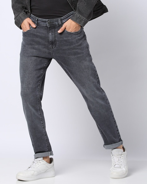 Men Lightly Washed Slim Fit Jeans