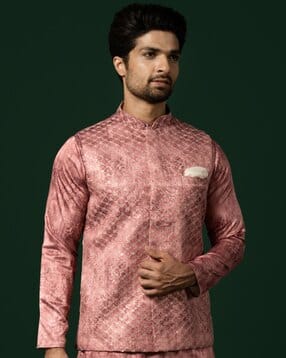 kisah Men Embroidered Nehru Jacket with Button Closure-picture-10