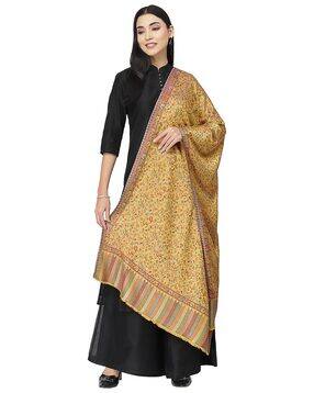 Printed Stole with Fringed Hem-image-20