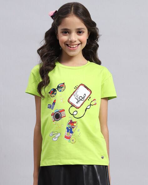 Girls Printed Regular Fit Top