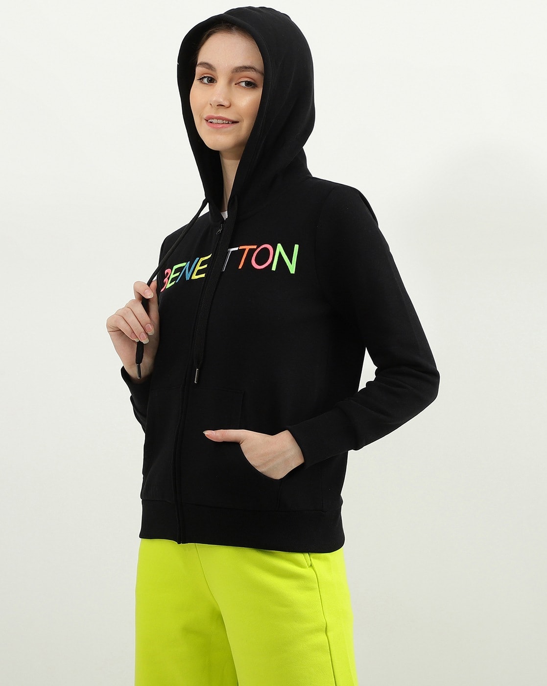 Buy Black Sweatshirt Hoodies for Women by UNITED COLORS OF BENETTON Online Ajio