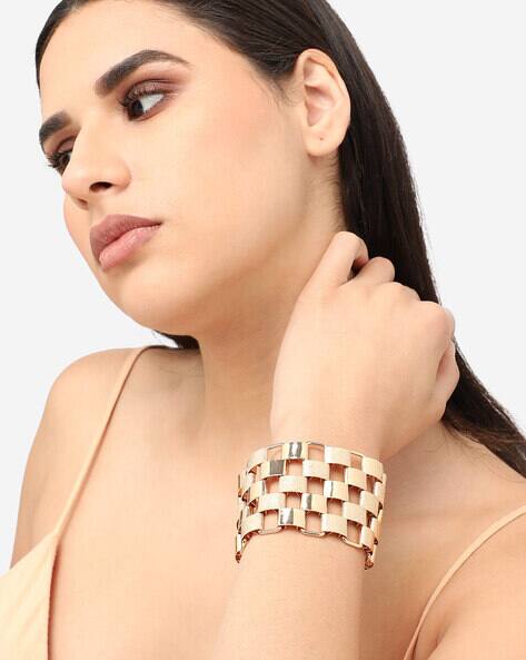 Sohi Gold-Plated Link Bracelet with Lobster Claw Closure