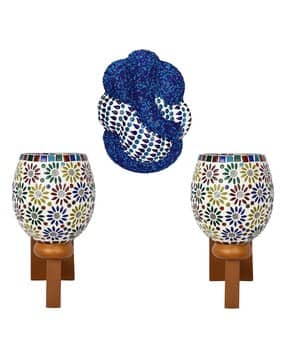 afast Set of 2 Ornamented Wall Lamps with Spiritual Ganesha Glass Lamp-picture-42