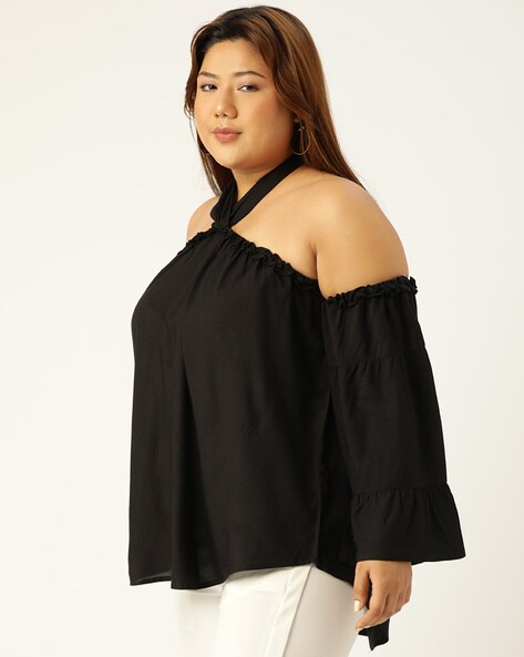 Black off the shoulder top with bell sleeves online