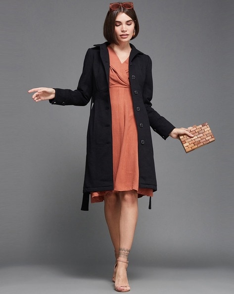 Long Coat with Button Closure