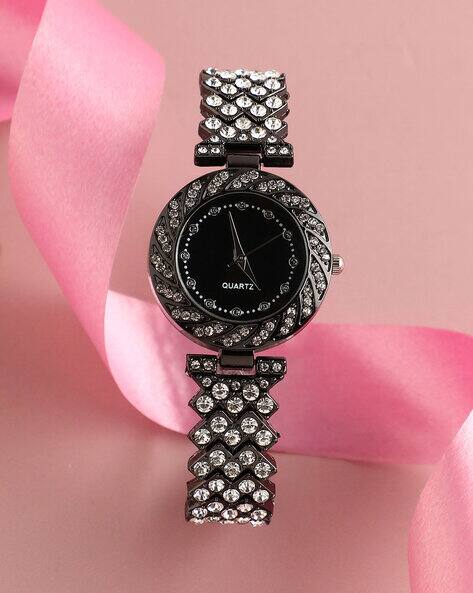 Haute Sauce Women Silver-Plated Stone-Studded Analogue Watch