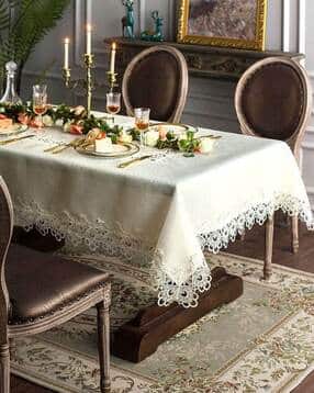 Floral Lace Border 4-Seater Table Cover