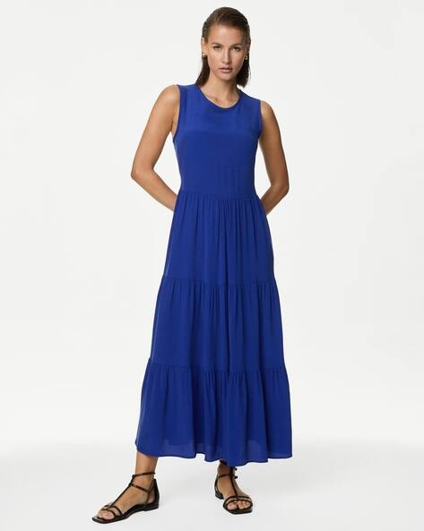 Marks & Spencer Cupro Rich Tiered Midaxi Dress