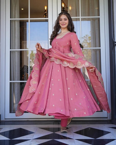 Embroidered Anarkali Kurta Set