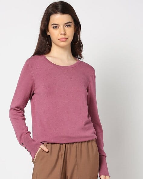 Women Round-Neck Slim Fit Jumper