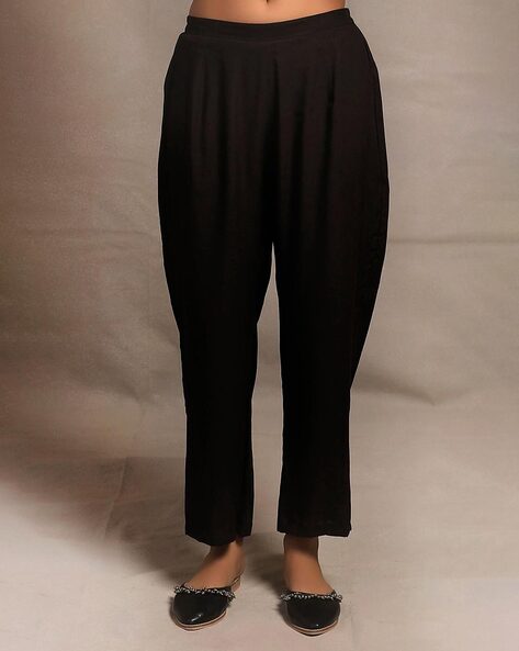 Women Pants with Semi-Elasticated Waist Price in India