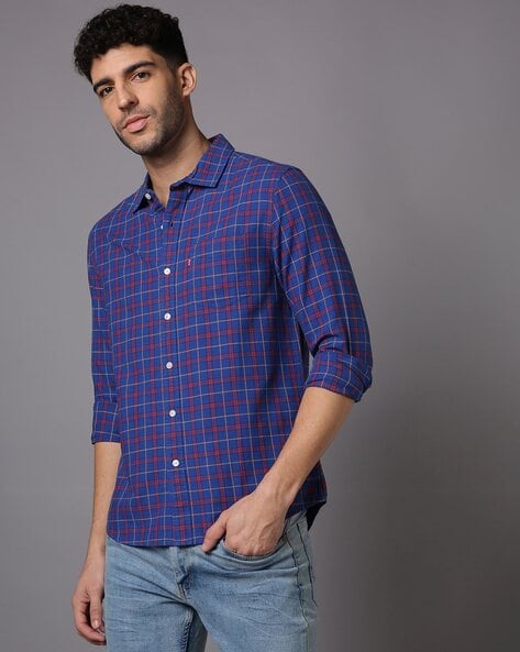 Levis Men Checked Slim Fit Shirt