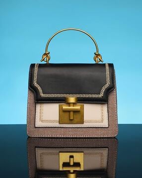 haute sauce Women Colourblock Handbag with Detachable Chain Strap-picture-47