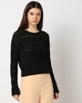 lee cooper Women Knitted Regular Fit Crew-Neck Pullover-picture-18