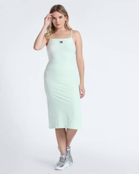 halter style wedding dress Calvin Klein Strappy Ribbed Midi Dress main image 0