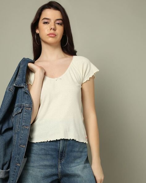 Buy Off White Tops for Women by LEVIS Online Ajio