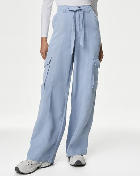 Buy Blue Trousers Pants for Women by Marks Spencer Online