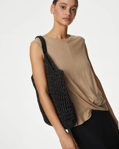 Marks & Spencer Linen Blend Twist Front Vest
