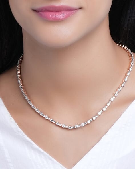 Buy JUICY COUTURE Rose Gold-Plated Stone-Studded Necklace Rose - Main Image