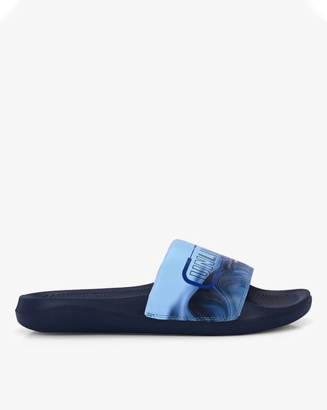 Men Typographic Print Slip-On Slides