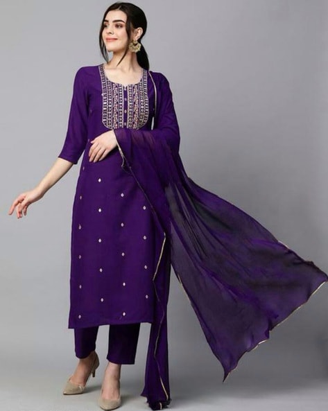 Embellished Straight Kurta Set Price in India